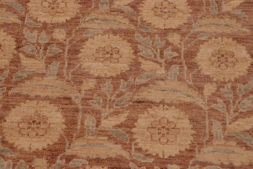 handmade Transitional Kafkaz Chobi Ziegler Brown Tan Hand Knotted RECTANGLE 100% WOOL area rug 10 x 14