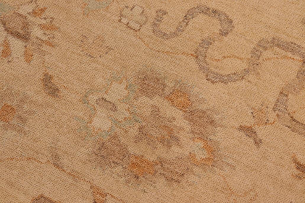 handmade Traditional Kafkaz Chobi Ziegler Tan Brown Hand Knotted RECTANGLE 100% WOOL area rug 10 x 14