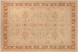 Oriental Ziegler Jasmine Beige Brown Hand-Knotted Wool Rug - 9'11'' x 13'9''
