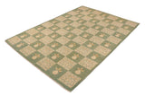 handmade Transitional Kafkaz Chobi Ziegler Green Beige Hand Knotted RECTANGLE 100% WOOL area rug 10 x 13
