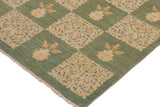 handmade Transitional Kafkaz Chobi Ziegler Green Beige Hand Knotted RECTANGLE 100% WOOL area rug 10 x 13