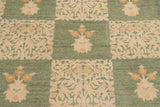 handmade Transitional Kafkaz Chobi Ziegler Green Beige Hand Knotted RECTANGLE 100% WOOL area rug 10 x 13