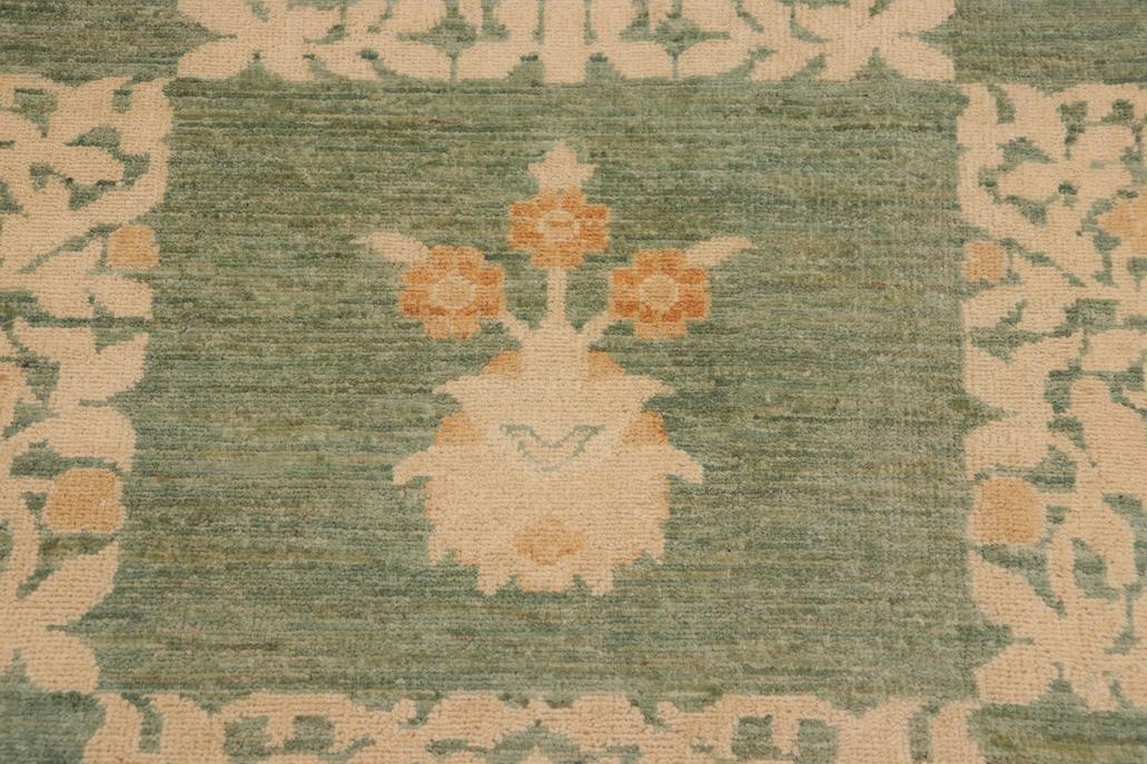 handmade Transitional Kafkaz Chobi Ziegler Green Beige Hand Knotted RECTANGLE 100% WOOL area rug 10 x 13