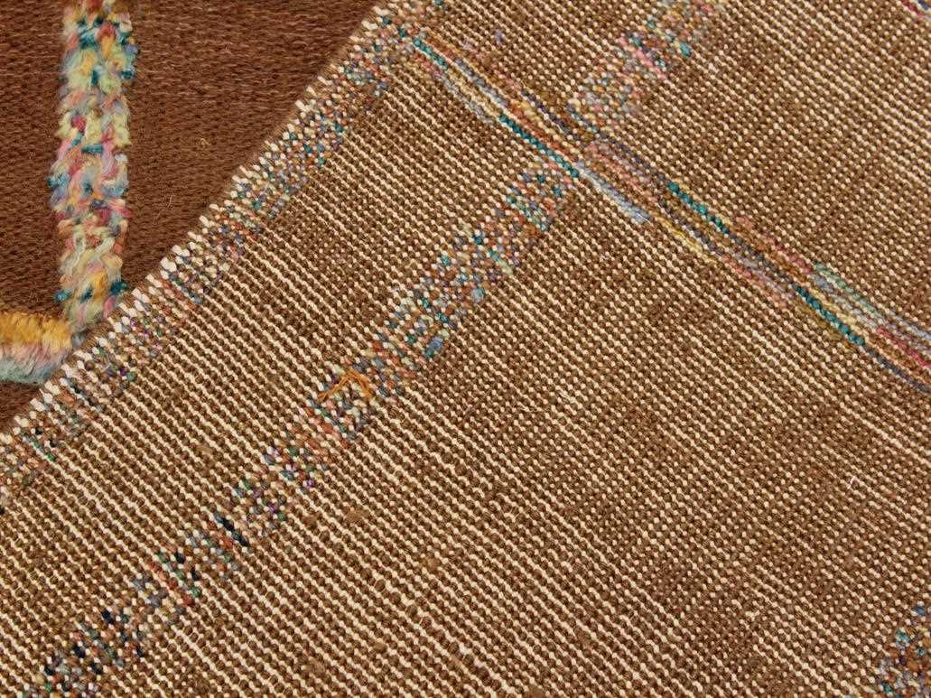 handmade Modern Moroccan Hi Brown Ivory Hand-Woven RECTANGLE 100% WOOL area rug 8x10