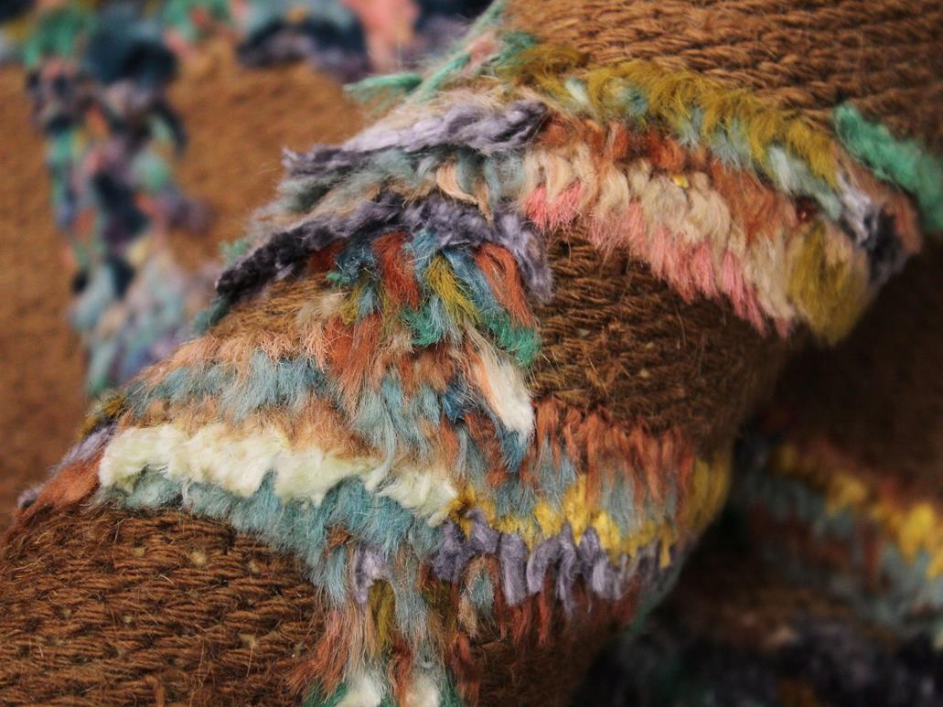 handmade Modern Moroccan Hi Brown Ivory Hand-Woven RECTANGLE 100% WOOL area rug 8x10