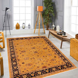 handmade Traditional Kafkaz Chobi Ziegler Gold Blue Hand Knotted RECTANGLE 100% WOOL area rug 10 x 13