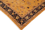handmade Traditional Kafkaz Chobi Ziegler Gold Blue Hand Knotted RECTANGLE 100% WOOL area rug 10 x 13