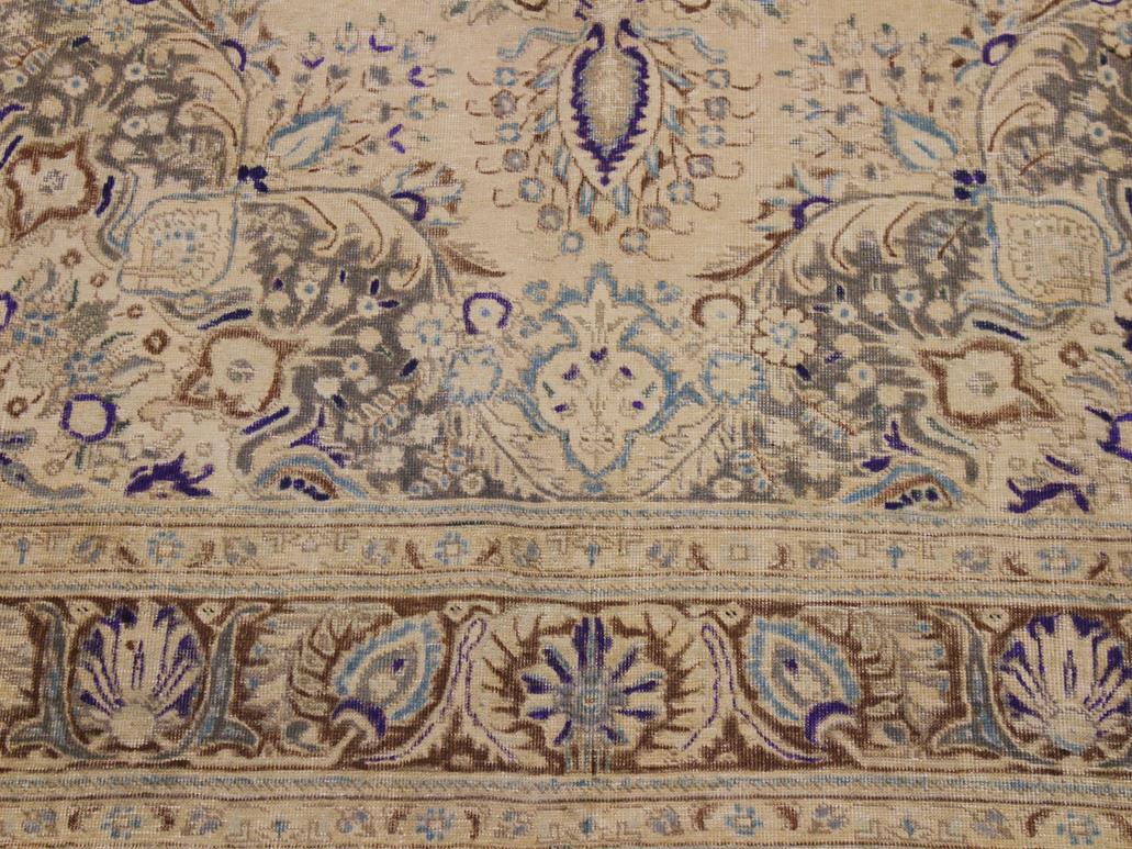 handmade Vintage Tan Brown Hand Knotted RECTANGLE 100% WOOL area rug 8x11