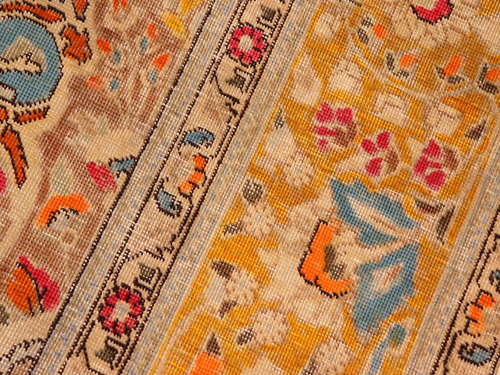 handmade Vintage Blue Yellow Hand Knotted RECTANGLE 100% WOOL area rug 10x12