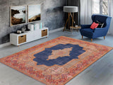 handmade Vintage Vintage Blue Pink Hand Knotted RECTANGLE 100% WOOL area rug 10x14