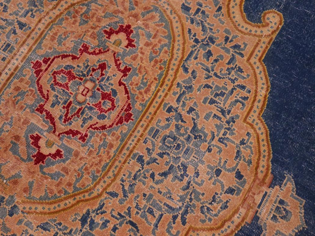 handmade Vintage Vintage Blue Pink Hand Knotted RECTANGLE 100% WOOL area rug 10x14