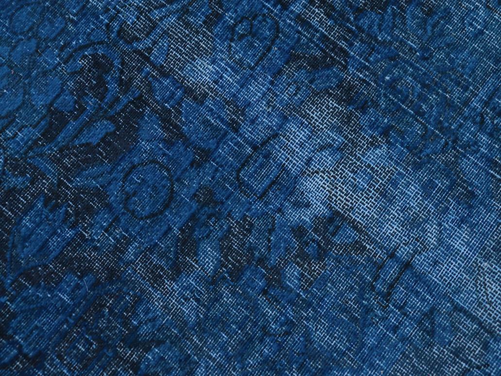 handmade Vintage Blue Black Hand Knotted RECTANGLE 100% WOOL area rug 10x13