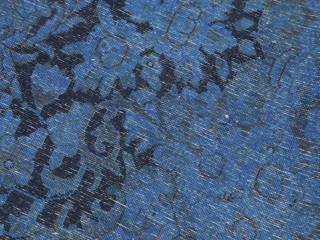 handmade Vintage Blue Black Hand Knotted RECTANGLE 100% WOOL area rug 10x13