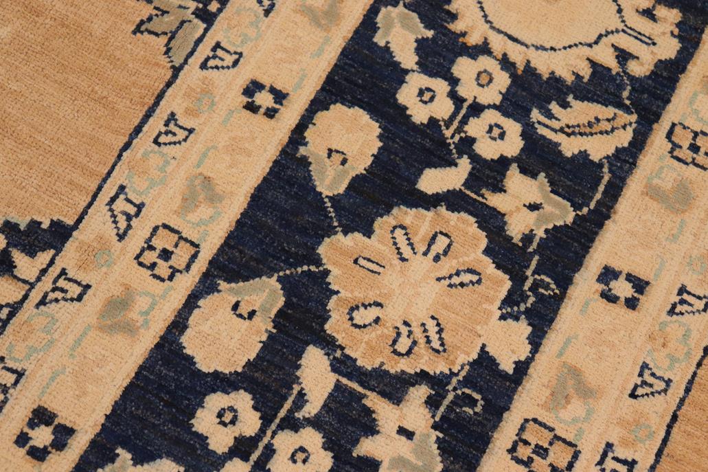 handmade Traditional Kafkaz Chobi Ziegler Brown Blue Hand Knotted RECTANGLE 100% WOOL area rug 10 x 14