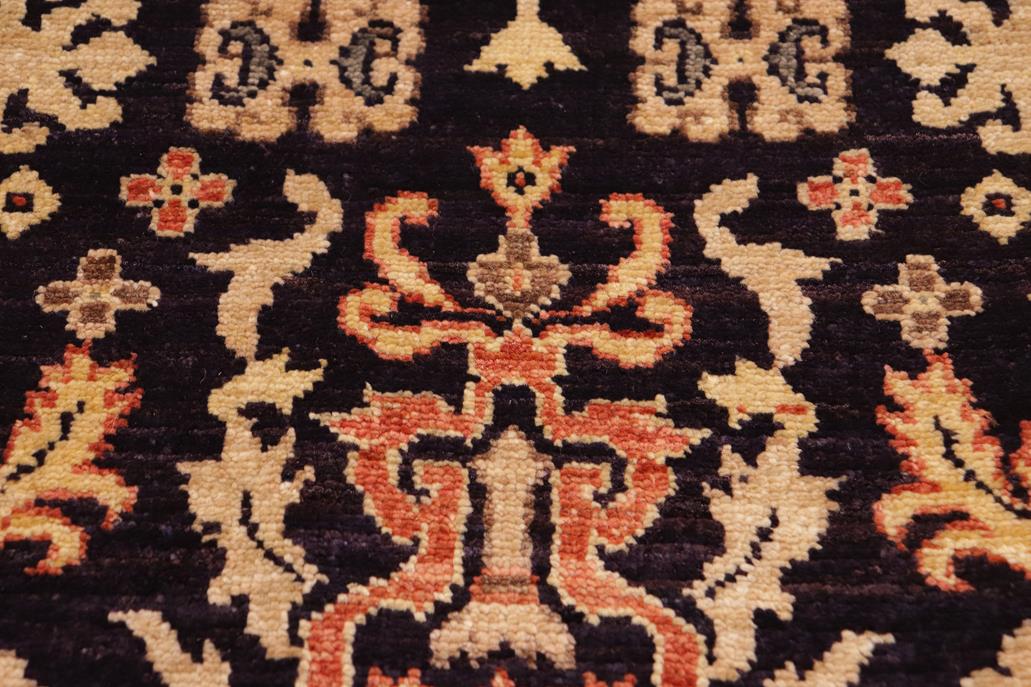 handmade Transitional Kafkaz Chobi Ziegler Blue Gold Hand Knotted RECTANGLE 100% WOOL area rug 10 x 14