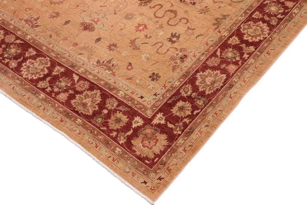 handmade Traditional Kafkaz Chobi Ziegler Gold Red Hand Knotted RECTANGLE 100% WOOL area rug 10 x 15