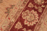 handmade Traditional Kafkaz Chobi Ziegler Gold Red Hand Knotted RECTANGLE 100% WOOL area rug 10 x 15