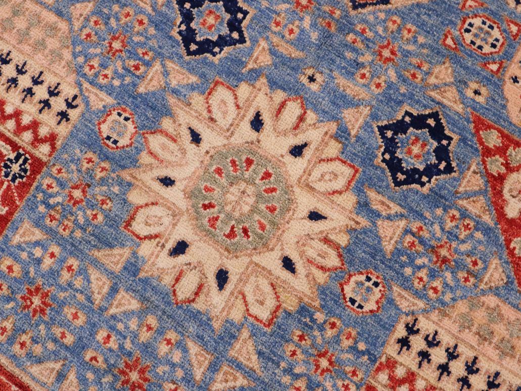 handmade Geometric Mamluk Beige Blue Hand Knotted RECTANGLE 100% WOOL area rug 9x12
