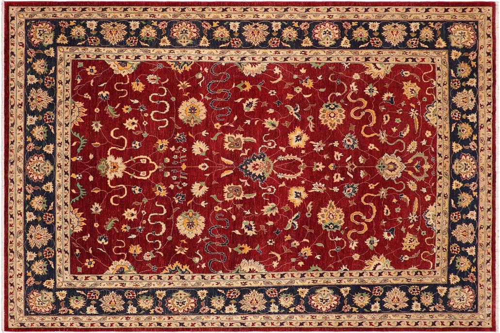 handmade Traditional Kafkaz Chobi Ziegler Red Blue Hand Knotted RECTANGLE 100% WOOL area rug 10 x 14