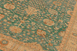 handmade Traditional Kafkaz Chobi Ziegler Green Tan Hand Knotted RECTANGLE 100% WOOL area rug 10 x 14