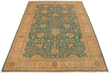 handmade Traditional Kafkaz Chobi Ziegler Green Tan Hand Knotted RECTANGLE 100% WOOL area rug 10 x 14