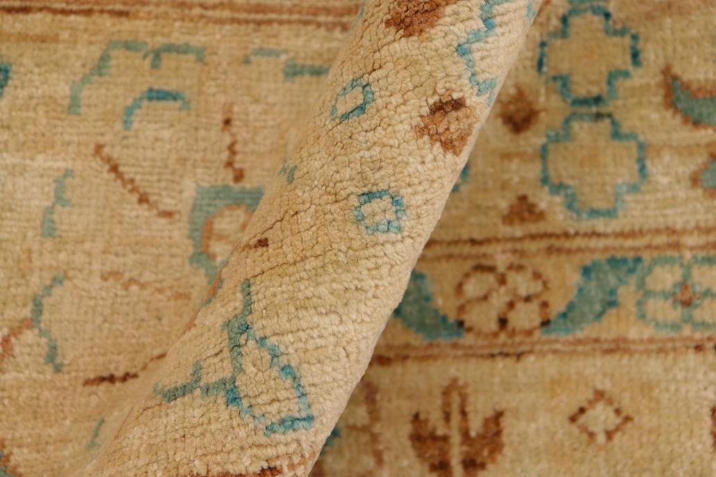 handmade Traditional Kafkaz Chobi Ziegler Green Tan Hand Knotted RECTANGLE 100% WOOL area rug 10 x 14