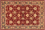 Oriental Ziegler Angel Red Blue Hand-Knotted Wool Rug - 10'0'' x 14'3''