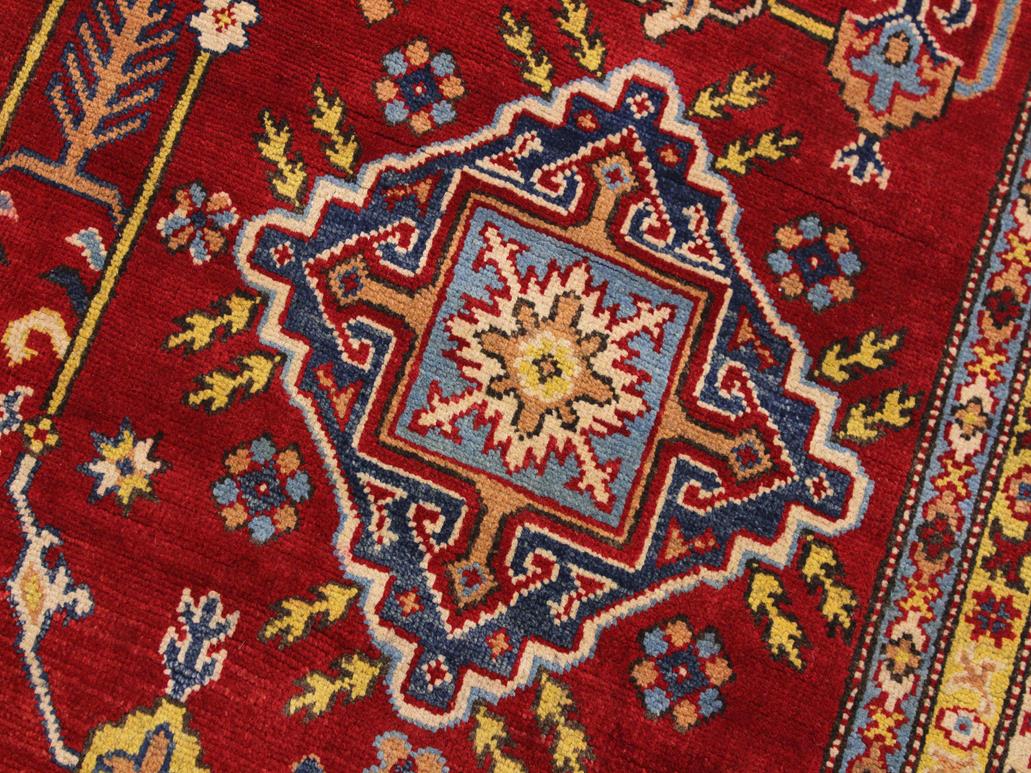 handmade Geometric Kazak Red Beige Hand Knotted RECTANGLE 100% WOOL area rug 6x8