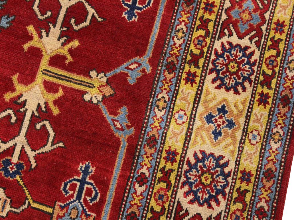handmade Geometric Kazak Red Beige Hand Knotted RECTANGLE 100% WOOL area rug 6x8