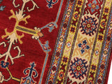 handmade Geometric Kazak Red Beige Hand Knotted RECTANGLE 100% WOOL area rug 6x8