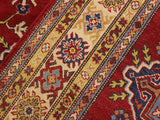 handmade Geometric Kazak Red Beige Hand Knotted RECTANGLE 100% WOOL area rug 6x8