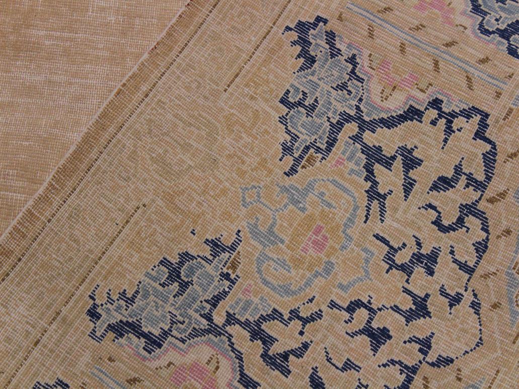 handmade Vintage Brown Blue Hand Knotted RECTANGLE 100% WOOL area rug 10x13