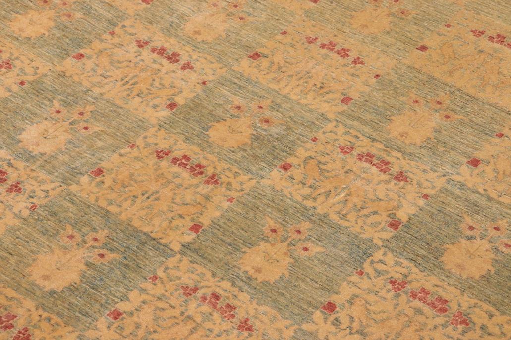 handmade Transitional Kafkaz Chobi Ziegler Blue Beige Hand Knotted RECTANGLE 100% WOOL area rug 10 x 13