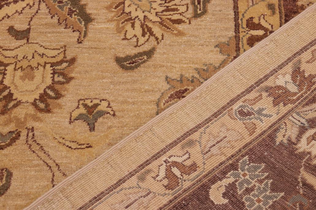 handmade Traditional Kafkaz Chobi Ziegler Tan Brown Hand Knotted RECTANGLE 100% WOOL area rug 10 x 14