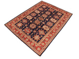 handmade Geometric Super Kazak Blue Red Hand Knotted RECTANGLE 100% WOOL area rug 8x10
