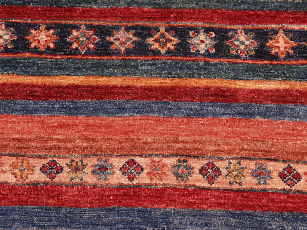 handmade Geometric Khorgeen Red Blue Hand Knotted RECTANGLE 100% WOOL area rug 7x10