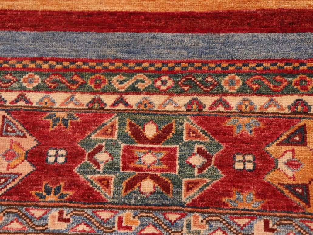 handmade Geometric Khorgeen Red Beige Hand Knotted RECTANGLE 100% WOOL area rug 7x10