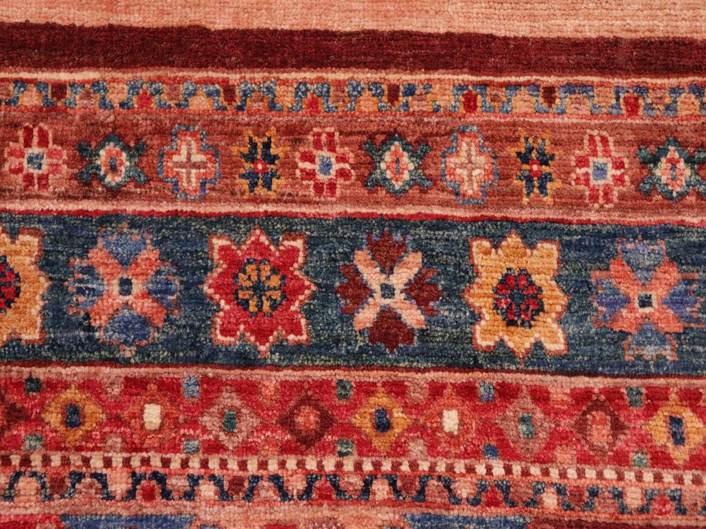 handmade Geometric Khorgeen Blue Red Hand Knotted RECTANGLE 100% WOOL area rug 8x10