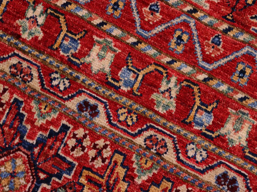 handmade Geometric Khorgeen Red Beige Hand Knotted RECTANGLE 100% WOOL area rug 5x7