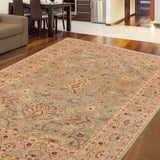 handmade Traditional Kafkaz Chobi Ziegler Green Tan Hand Knotted RECTANGLE 100% WOOL area rug 10 x 14