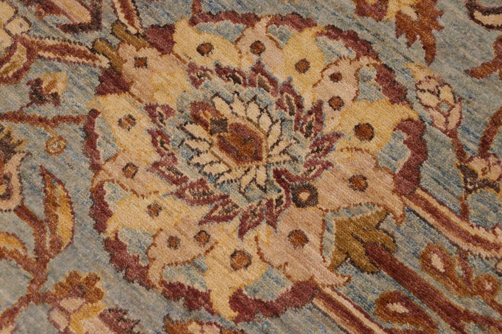 handmade Traditional Kafkaz Chobi Ziegler Blue Beige Hand Knotted RECTANGLE 100% WOOL area rug 10 x 14