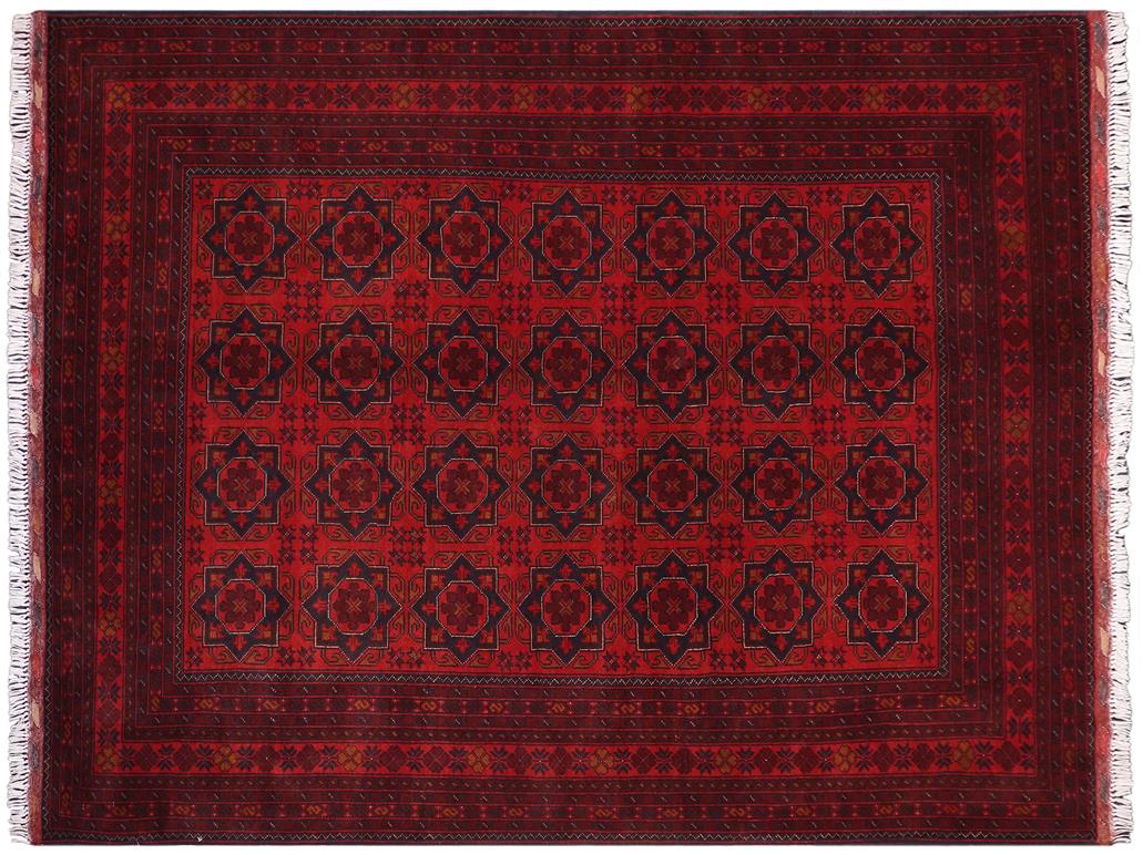 handmade Tribal Biljik Khal Muhammadi Red Blue Hand Knotted RECTANGLE 100% WOOL area rug 6x8