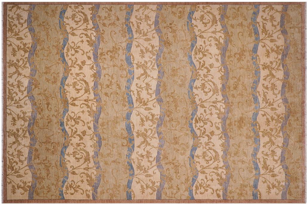 handmade Transitional Kafkaz Chobi Ziegler Green Blue Hand Knotted RECTANGLE 100% WOOL area rug 10 x 14