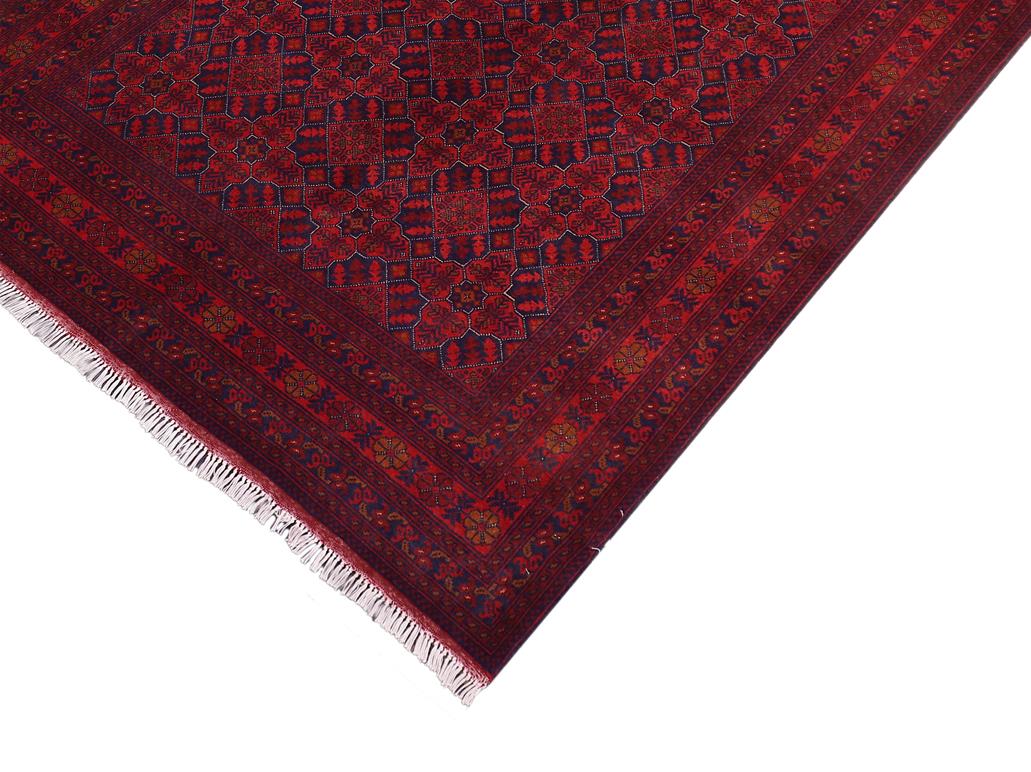 handmade Tribal Biljik Khal Muhammadi Red Blue Hand Knotted RECTANGLE 100% WOOL area rug 6x8