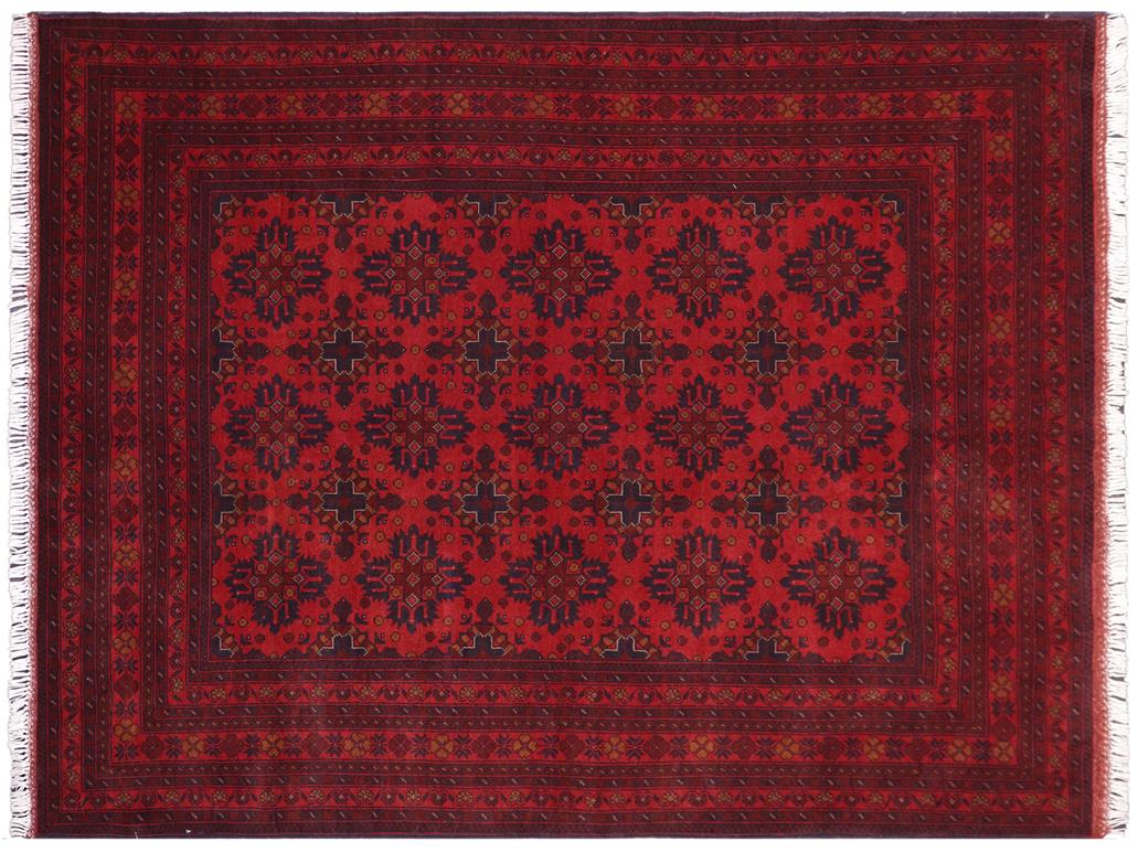 handmade Tribal Biljik Khal Muhammadi Red Blue Hand Knotted RECTANGLE 100% WOOL area rug 6x8