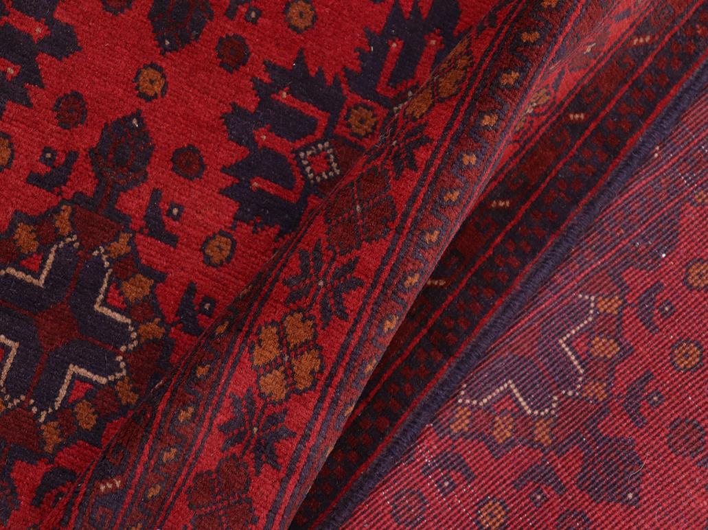 handmade Tribal Biljik Khal Muhammadi Red Blue Hand Knotted RECTANGLE 100% WOOL area rug 6x8