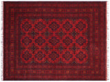 handmade Tribal Biljik Khal Muhammadi Red Blue Hand Knotted RECTANGLE 100% WOOL area rug 6x8