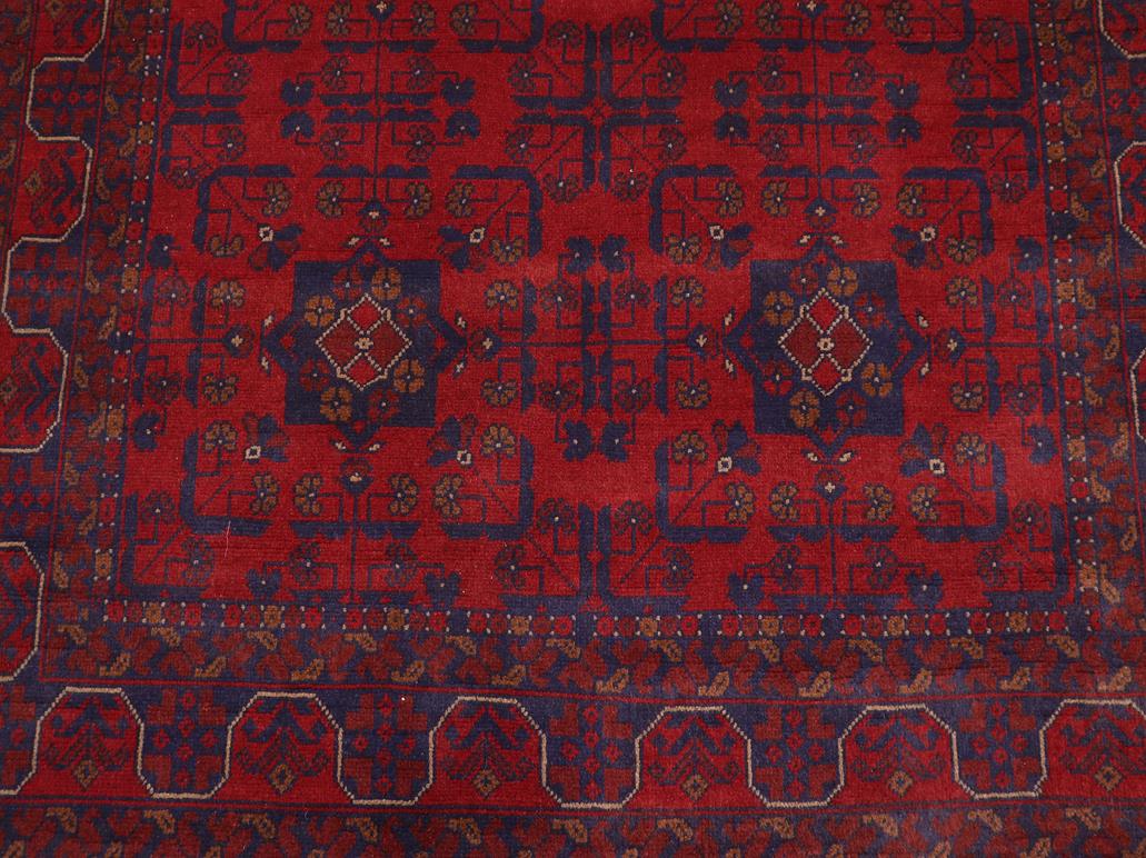 handmade Tribal Biljik Khal Muhammadi Red Blue Hand Knotted RECTANGLE 100% WOOL area rug 4x6