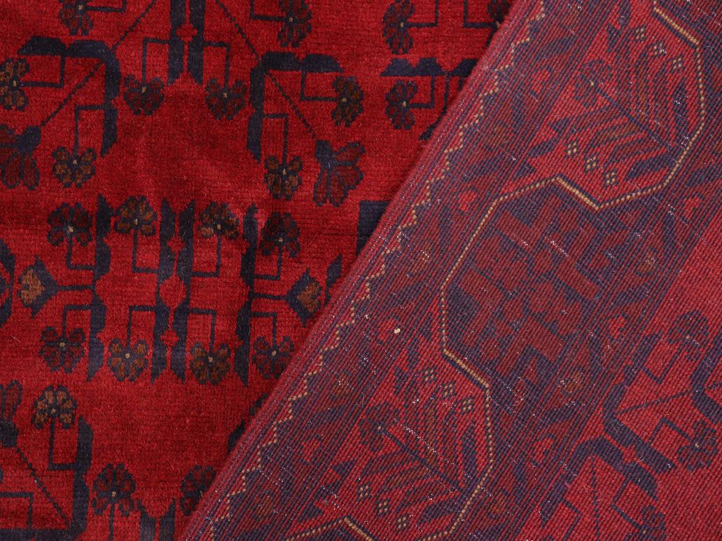 handmade Tribal Biljik Khal Muhammadi Red Blue Hand Knotted RECTANGLE 100% WOOL area rug 6x8