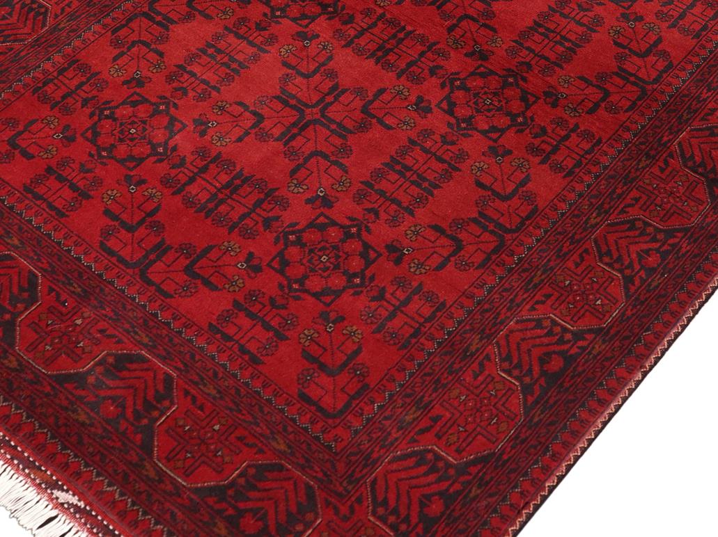 handmade Tribal Biljik Khal Muhammadi Drk. Red Drk. Blue Hand Knotted RECTANGLE 100% WOOL area rug 5x6